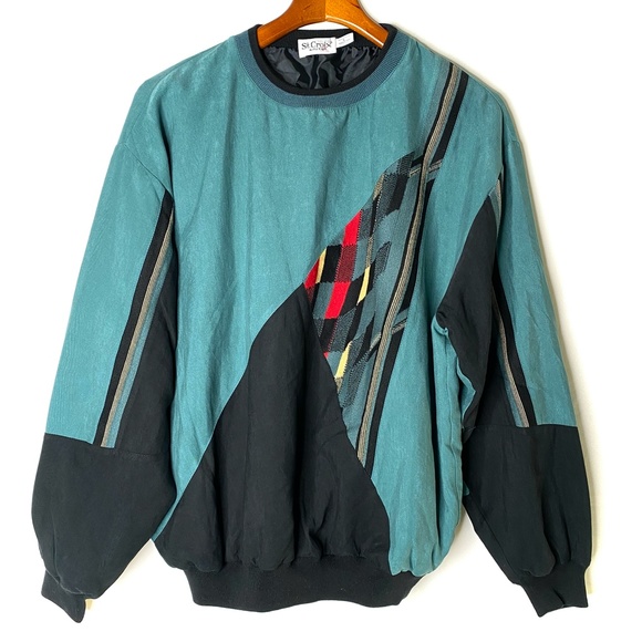 St. Croix Knits Other - St. Croix Knits green & black vintage pullover/L